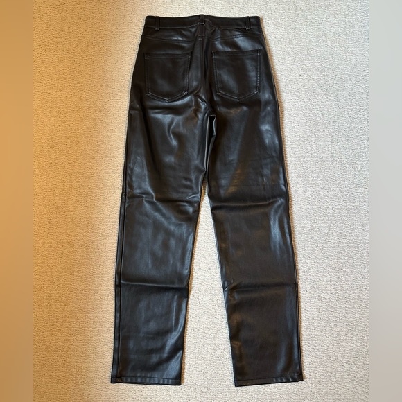 Dynamite Gisele Straight Leg Faux Leather Pants size 6 in Black - Picture 3 of 6